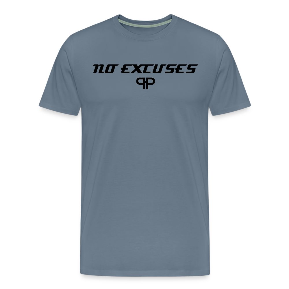 NO EXCUSES TEE - steel blue