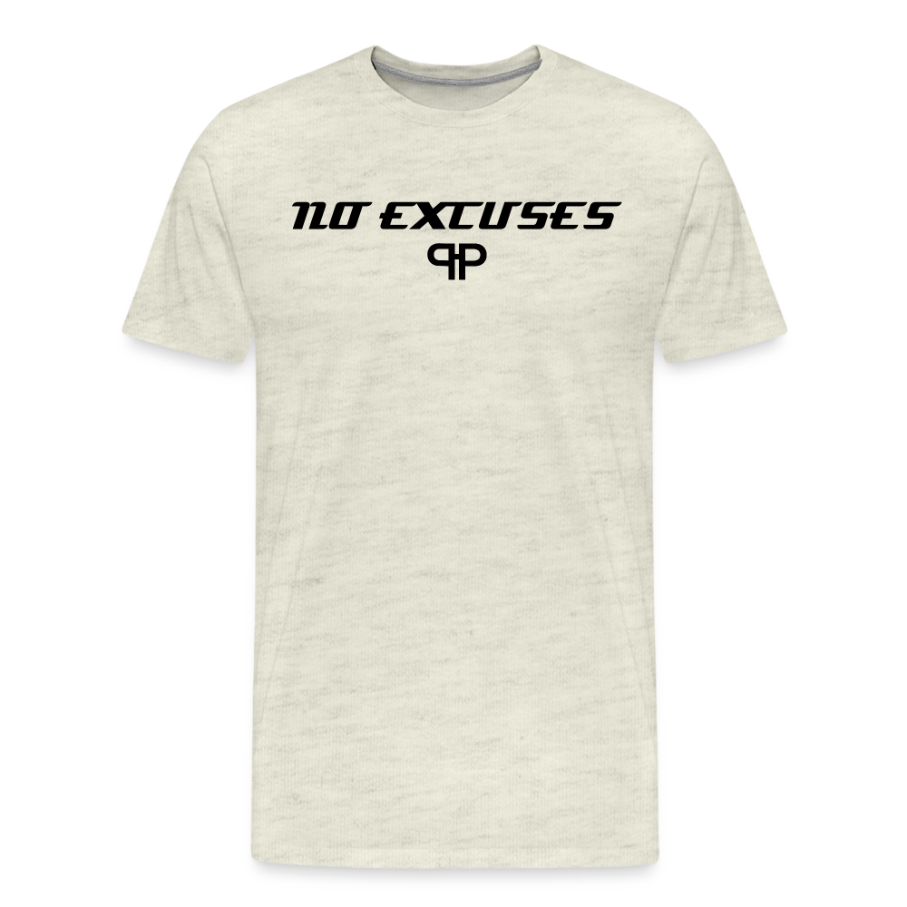 NO EXCUSES TEE - heather oatmeal