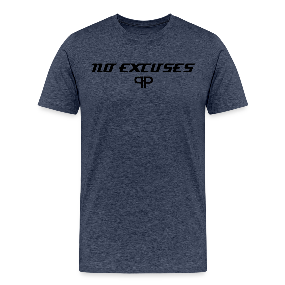 NO EXCUSES TEE - heather blue