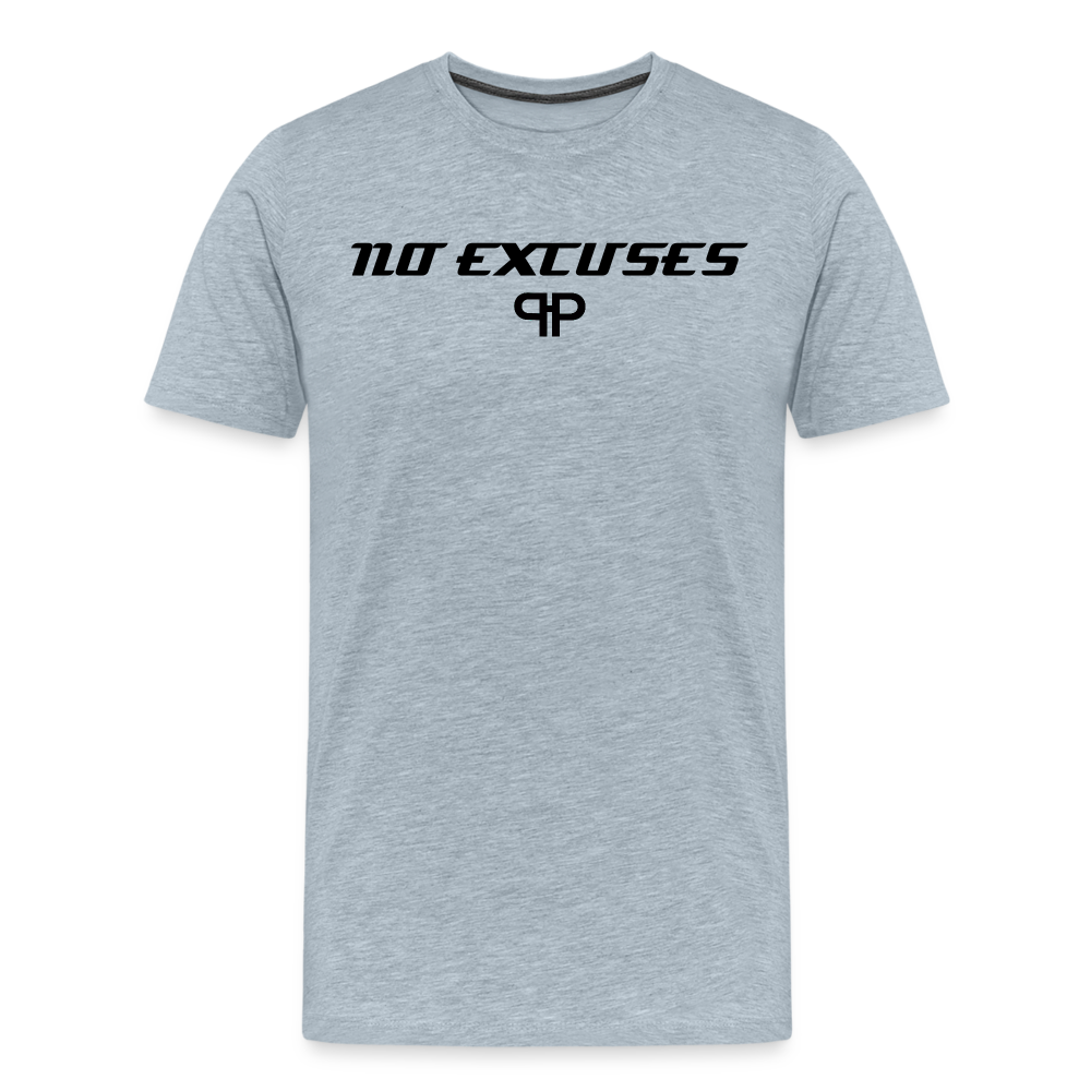 NO EXCUSES TEE - heather ice blue