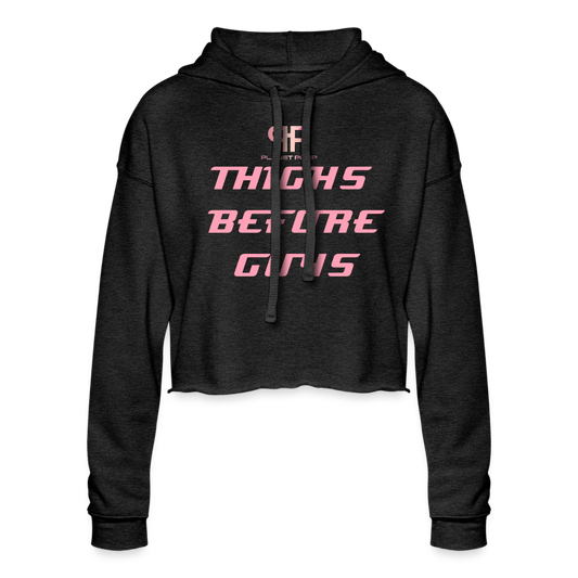 Women's Cropped Hoodie - deep heather